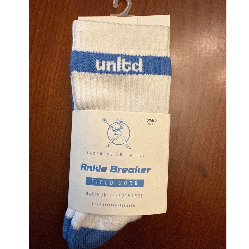 Lacrosse Unlimited crew socks ankle breaker field sock sm/med size 6-9